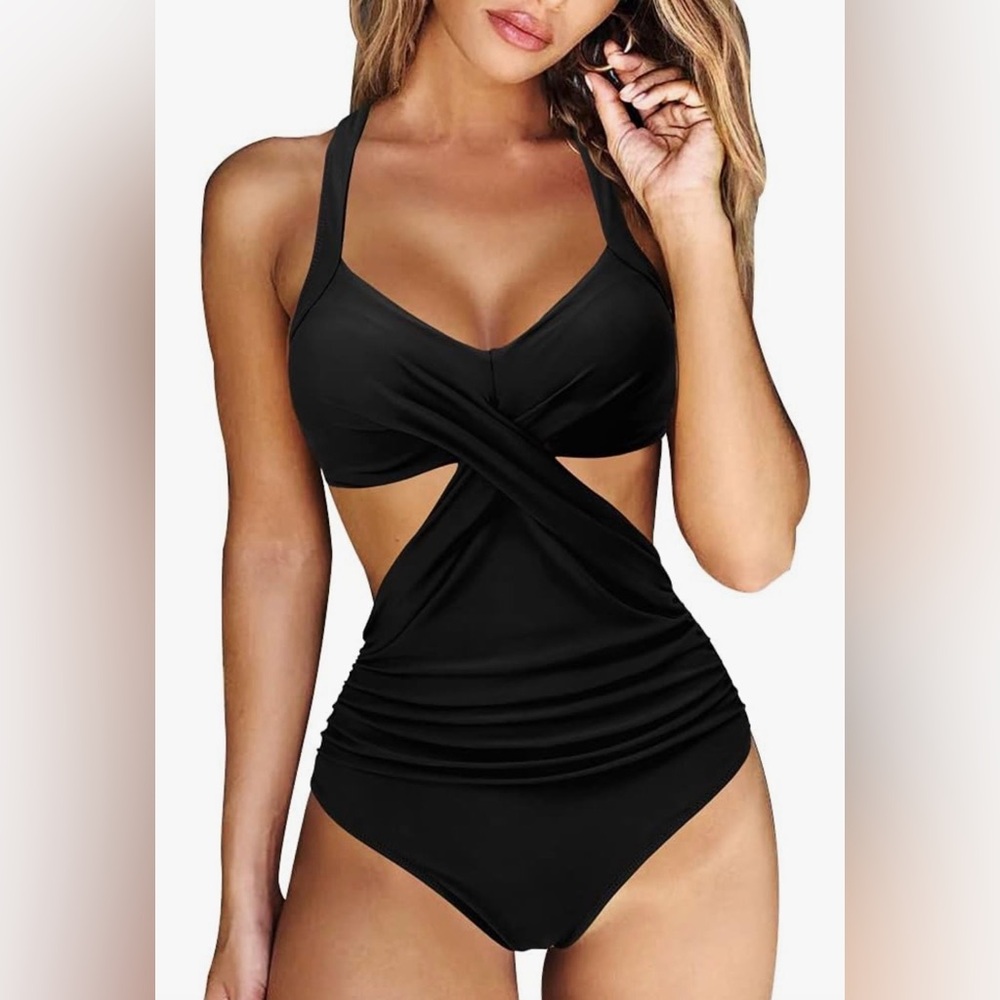 NWOT RXRXCOCO Chic Black Women's One-Piece Swimsuit